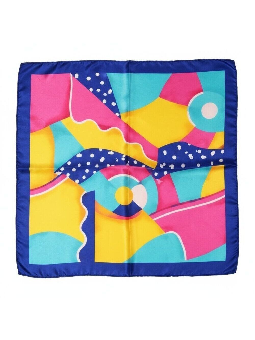 Retro Geometric Satin Scarf 20x20 Women's Hair Neck Head Square Scarf